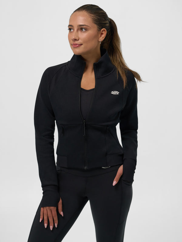 Blackout Women's Pro Line Full Zip-Up Cropped Jacket, featuring a zip-up design and fitted style