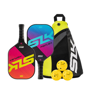 SLK Reflex Pickleball Bundle with two paddles, three balls, and a sling bag