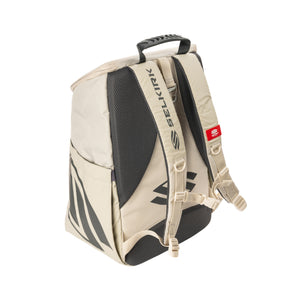 Selkirk Pro Line Team Bag Pickleball Backpack in white, featuring a soft molded handle and adjustable straps.