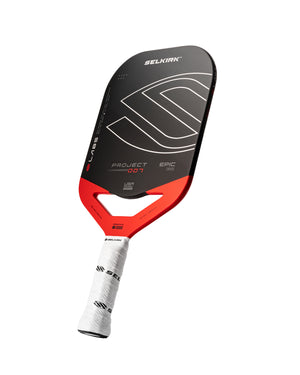 Selkirk LABS Project 007 10mm Epic pickleball paddle with red and black design