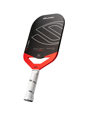 Selkirk LABS Project 007 10mm Invikta pickleball paddle with a black and red design.