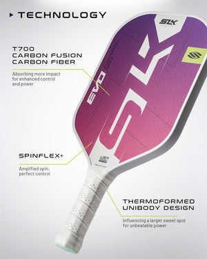 SLK EVO Control paddle featuring T700 Carbon Fusion technology and SpinFlex+ surface