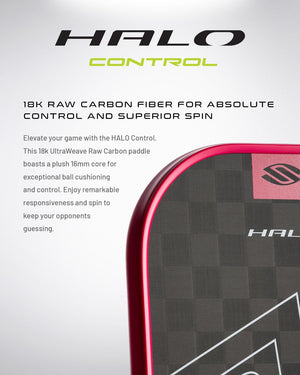 HALO Control paddle featuring 18K Raw Carbon Fiber for control and spin