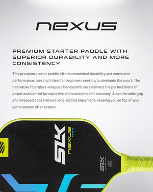 SLK Nexus Max pickleball paddle in Citron color with premium durability and consistency features.