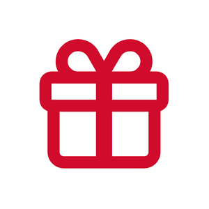 Red gift box icon with a bow