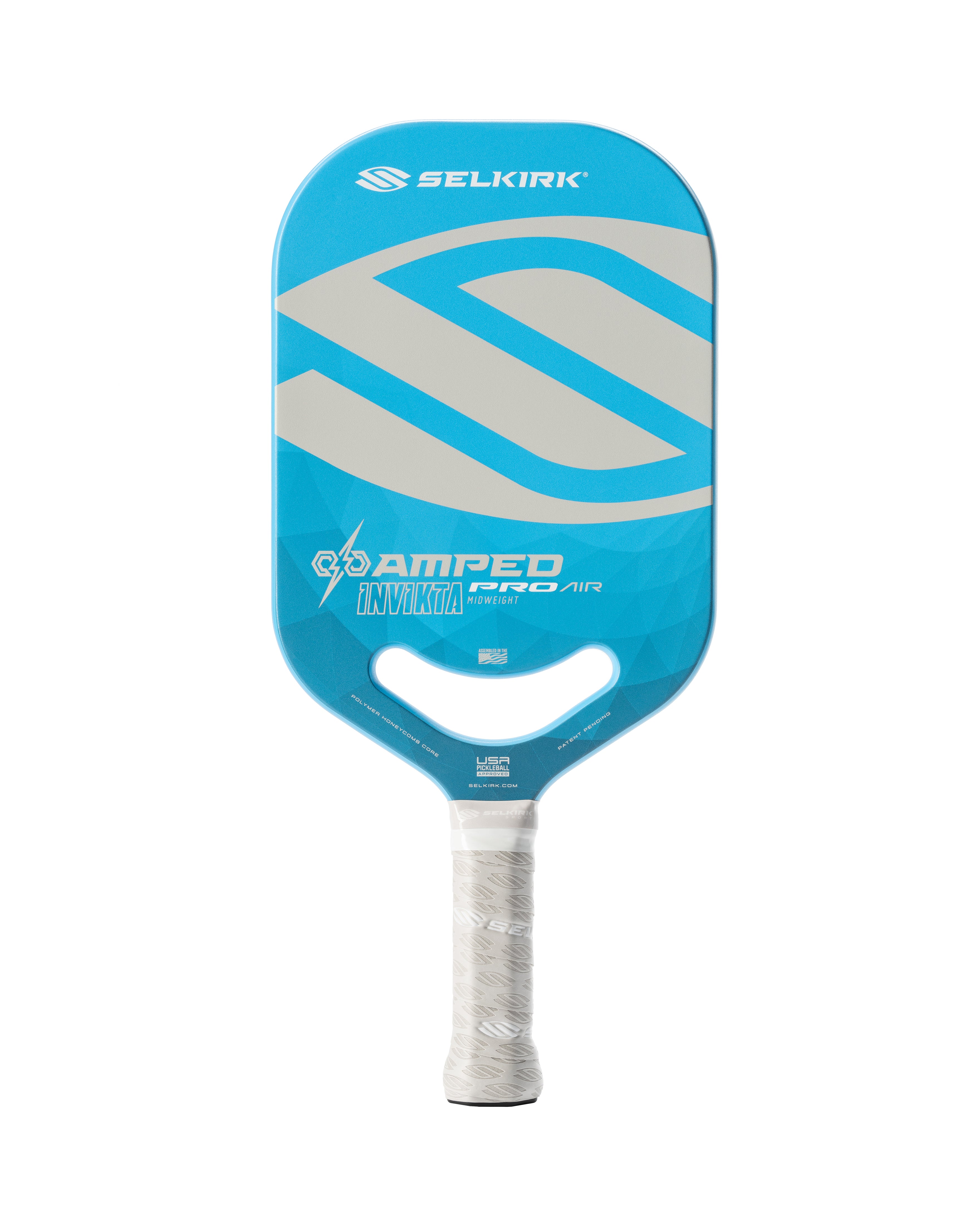 Introducing the Selkirk AMPED Pro Air Invikta Pickleball Paddle, with a blend of power and control. The AMPED Pro Air Invikta paddle from Selkirk Sport comes in red, purple, green, blue, and silver.