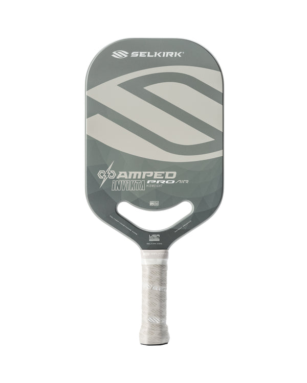 Introducing the Selkirk AMPED Pro Air Invikta Pickleball Paddle, with a blend of power and control. The AMPED Pro Air Invikta paddle from Selkirk Sport comes in red, purple, green, blue, and silver.
