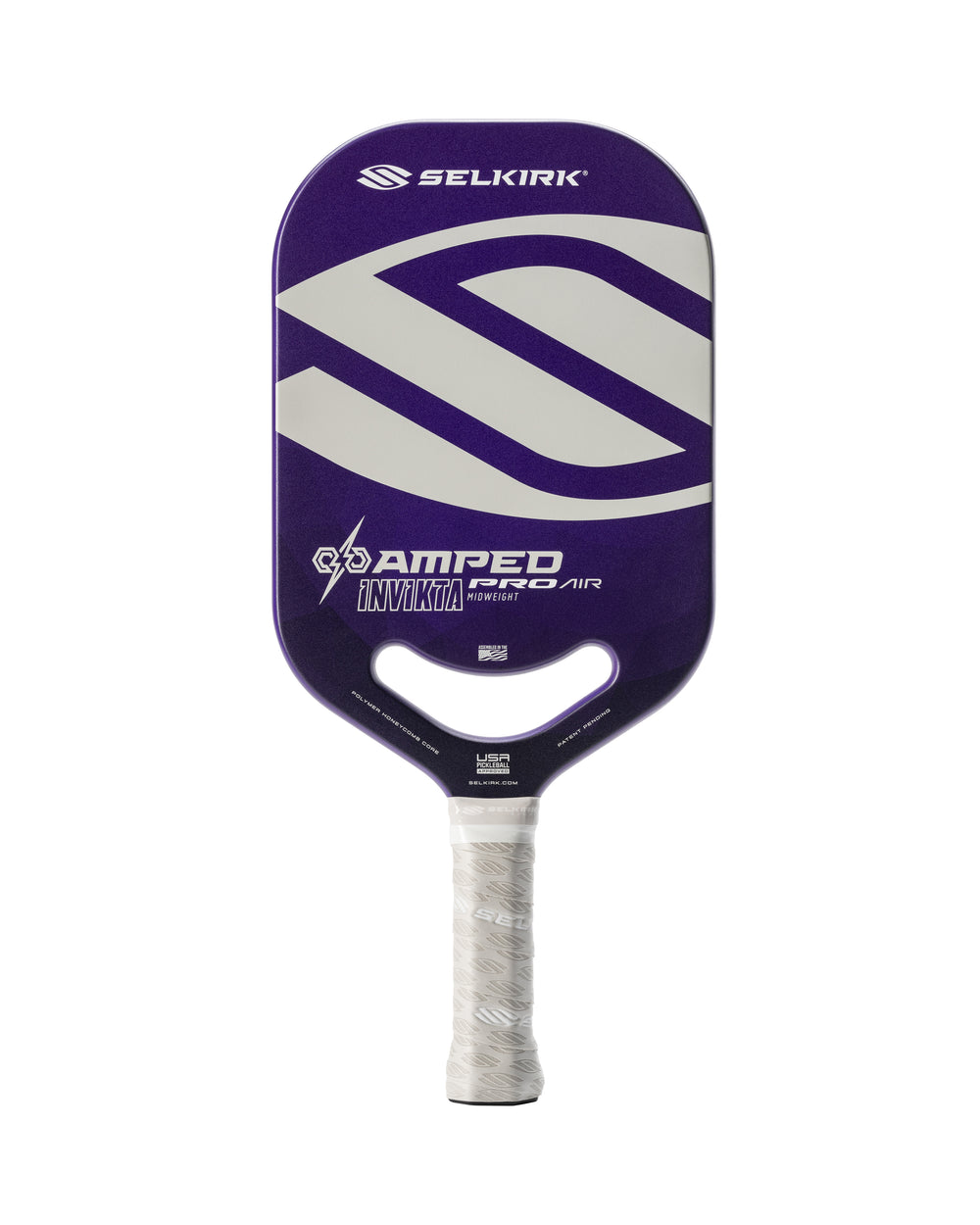 Selkirk AMPED Pro Air Invikta Pickleball Paddle in blue with a white handle.