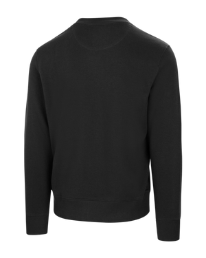 Back view of Selkirk Sport Sideline Soft Cotton Crew Neck Sweatshirt in Black