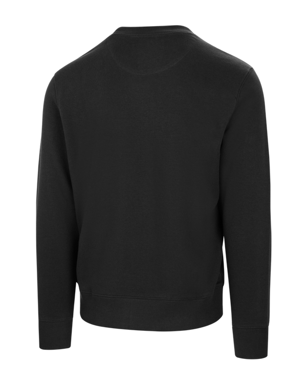Back view of Selkirk Sport Sideline Soft Cotton Crew Neck Sweatshirt in Black