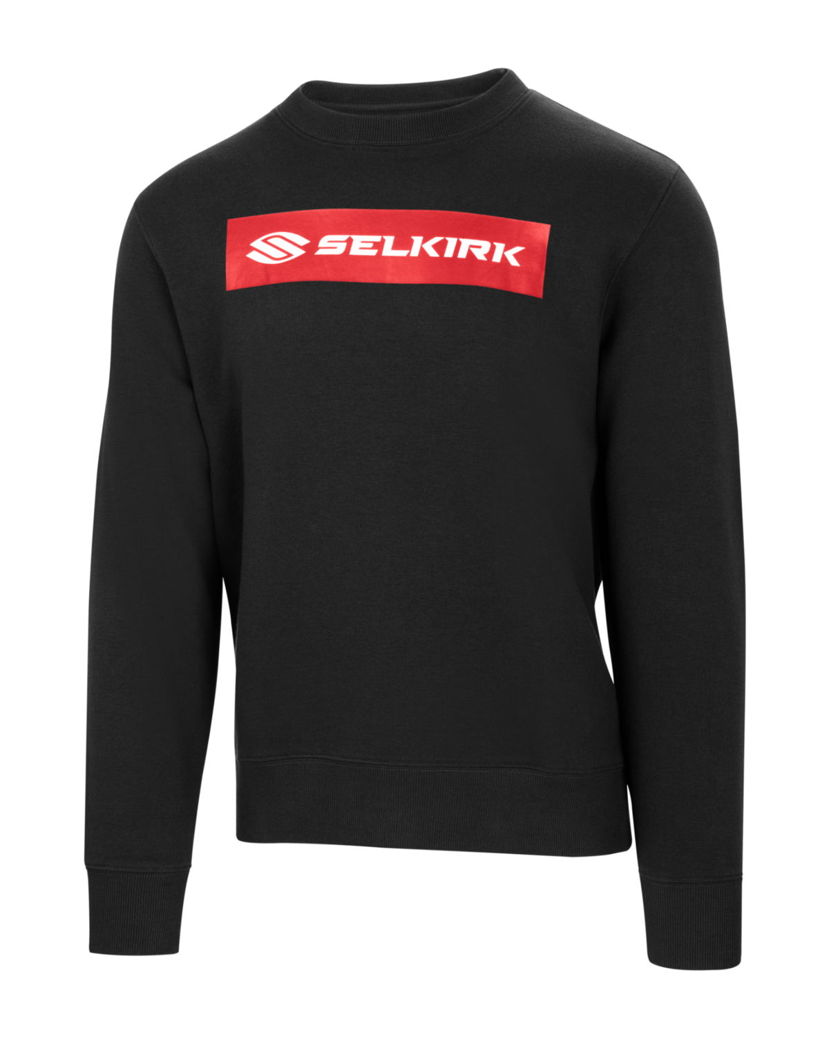 Selkirk Sport Sideline Soft Cotton Crew Neck Sweatshirt in black with red logo