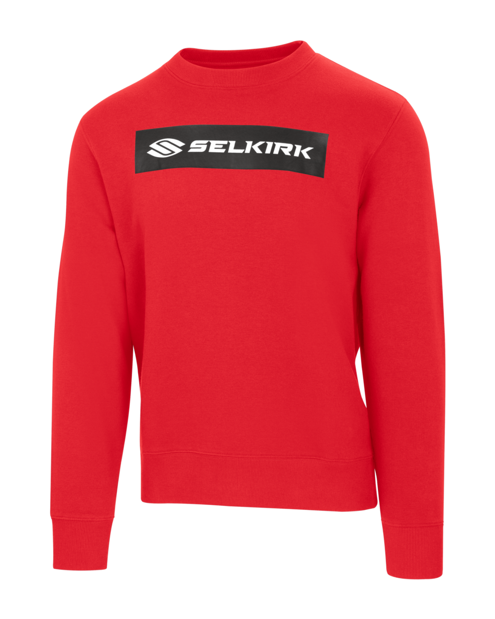 Selkirk Sport Sideline Soft Cotton Crew Neck Sweatshirt in black with red logo