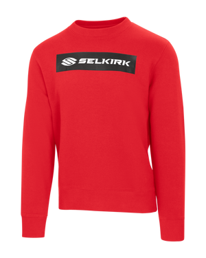 Red Selkirk Sport Sideline Soft Cotton Crew Neck Sweatshirt with logo