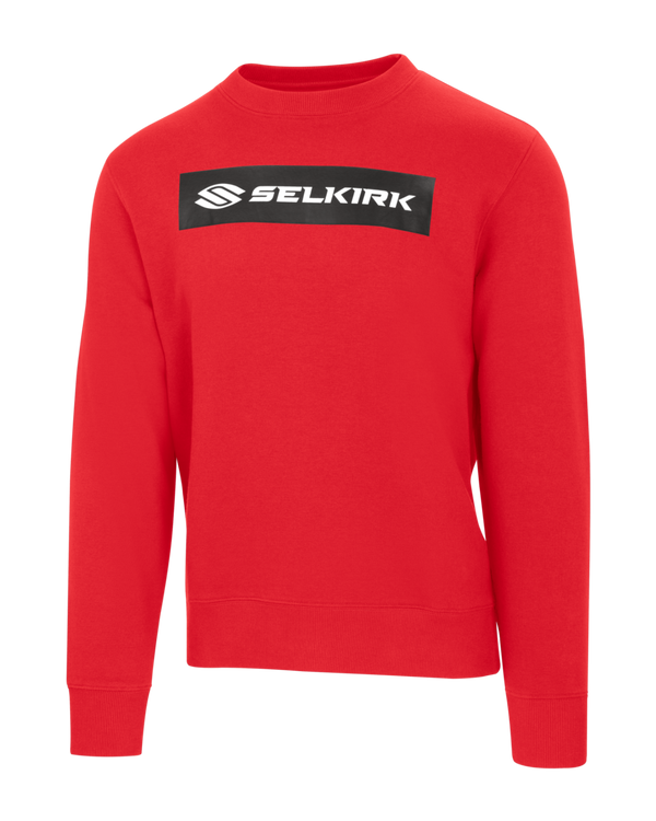 Selkirk Sport Sideline Soft Cotton Crew Neck Sweatshirt in black with red logo