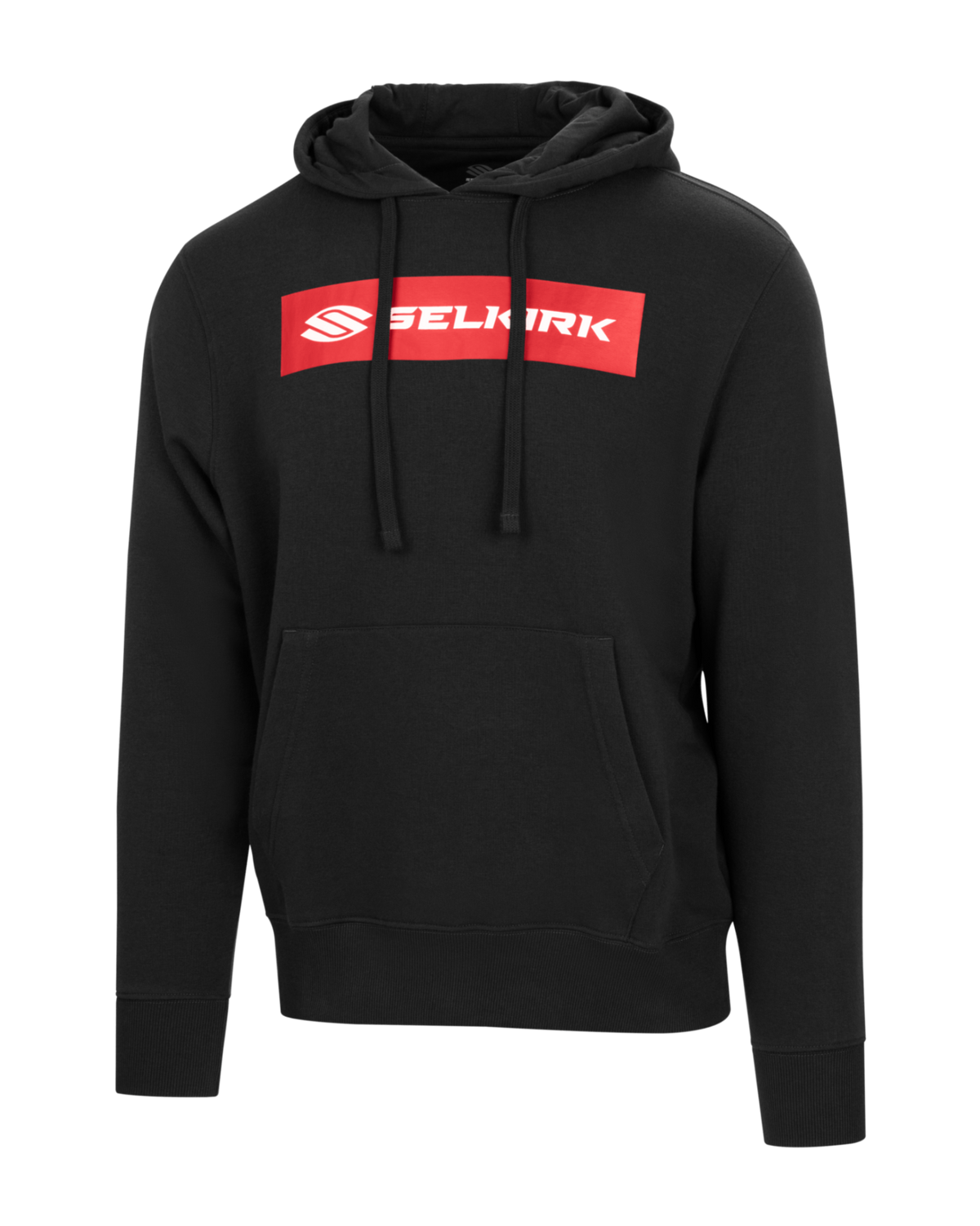 Black Selkirk Sport Sideline Soft Cotton Hoodie with logo on front and front pocket