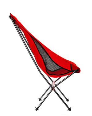Lightweight red Selkirk Pickleball Court Chair with mesh panels and shock-cord legs