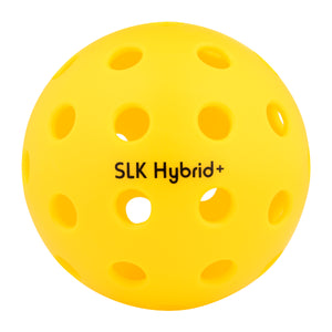 Yellow SLK Hybrid+ Pickleball ball with holes, 100 pack