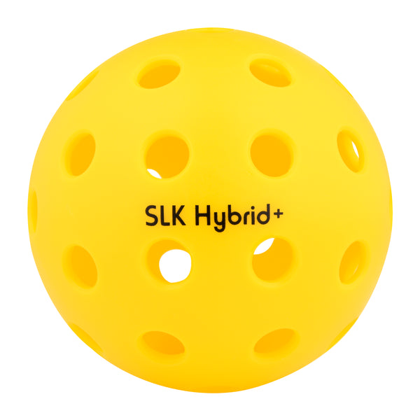 Yellow SLK Hybrid+ Pickleball ball with holes, 100 pack