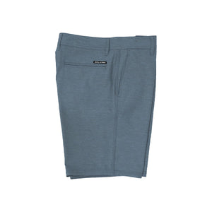 Men's Bueller Hybrid Shorts in blue, size 30, showcasing quick-dry fabric and side zip pockets.