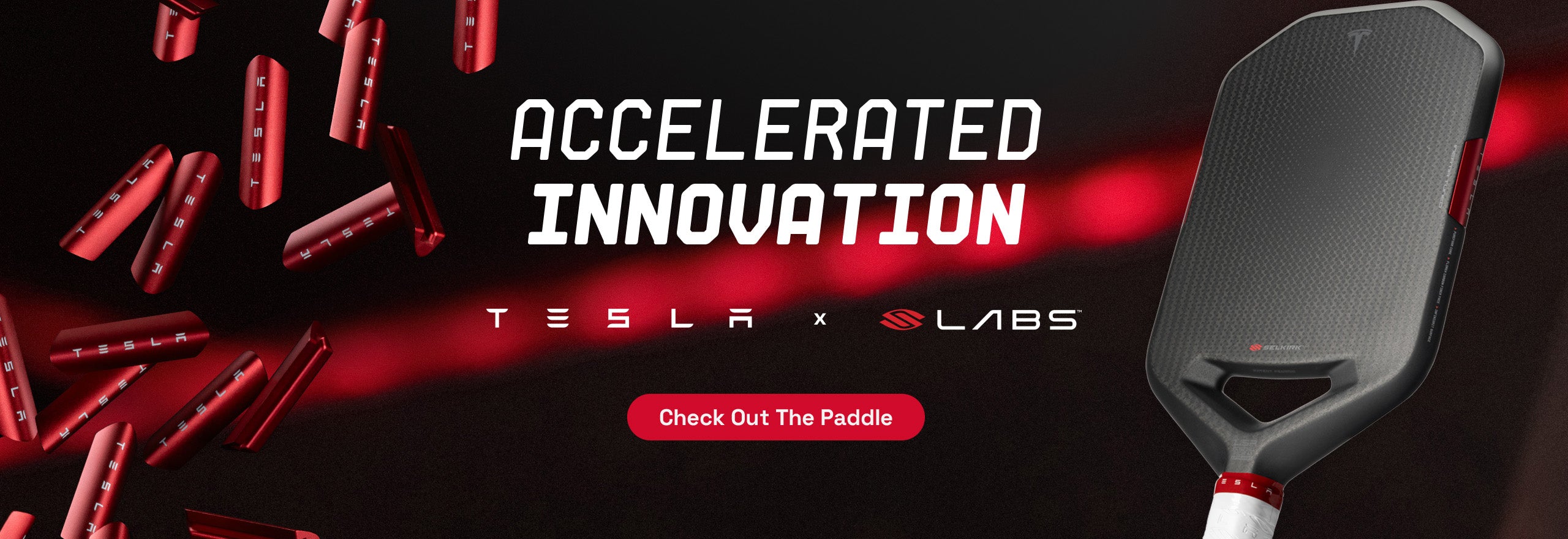 A carbon fiber pickleball paddle