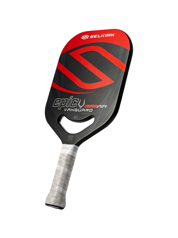 Selkirk VANGUARD Power Air Epic Pickleball Paddle with white and black design