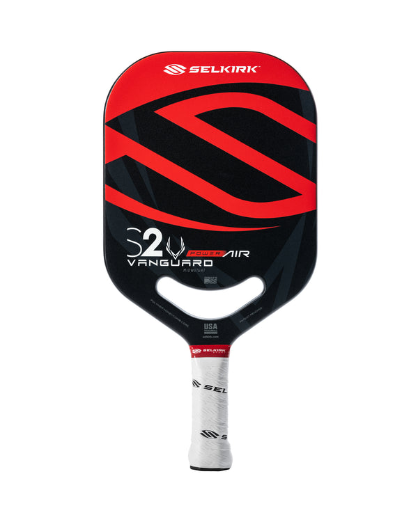 Selkirk VANGUARD Power Air S2 Pickleball Paddle with white and black design
