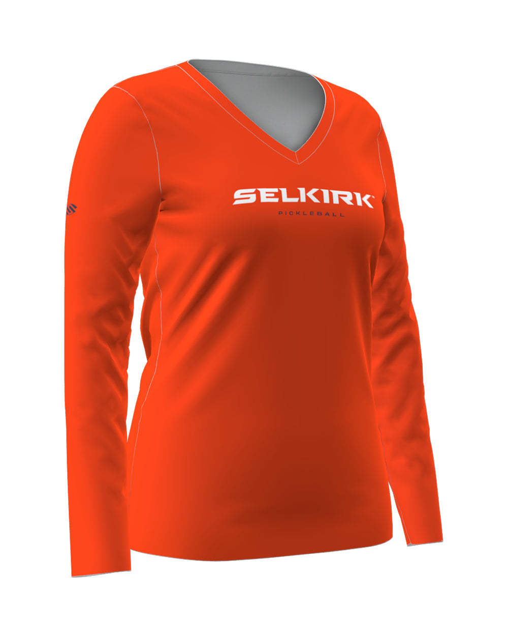 Selkirk pickleball Navy Women's Symmetrix Long Sleeve V-Neck Tee with V-neck design