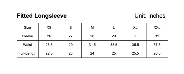 size chart