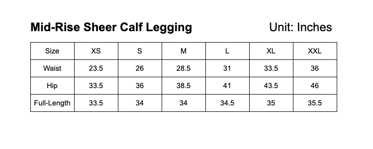 size chart