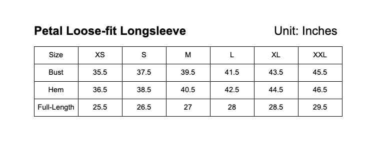 size chart