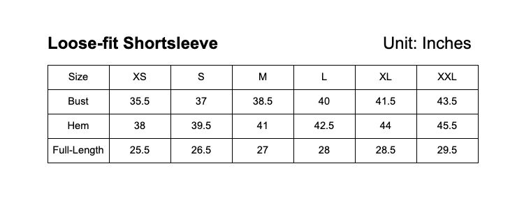 size chart