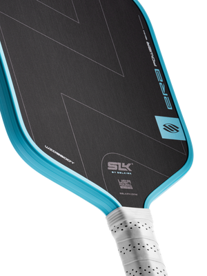 Selkirk SLK ERA Power pickleball paddle in black and blue/cyan.