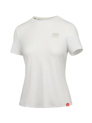 Selkirk women’s Essentials DualSoft short-sleeved pickleball tee shirt.