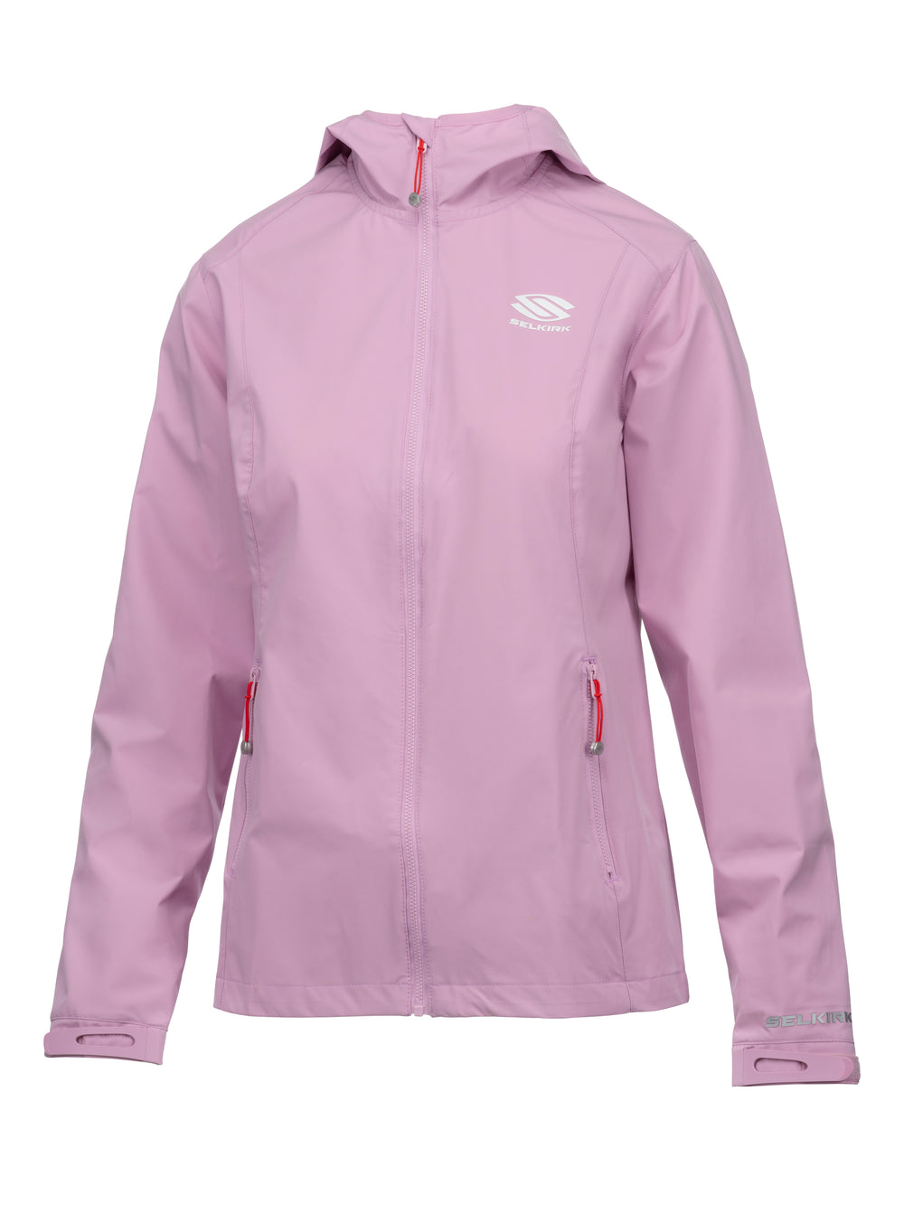 Selkirk Sport Essentials women’s hooded full-zip pickleball windbreaker jacket.
