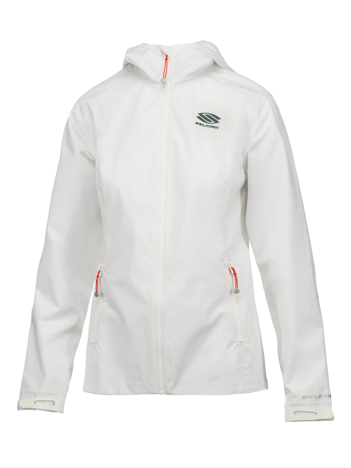 Selkirk Sport Essentials women’s hooded full-zip pickleball windbreaker jacket.