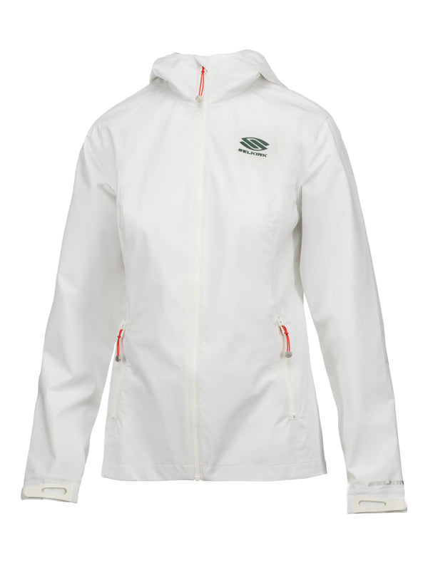 Selkirk Sport Essentials women’s hooded full-zip pickleball windbreaker jacket.