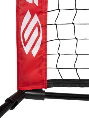 Selkirk Quickset Pickleball Net in red and black.
