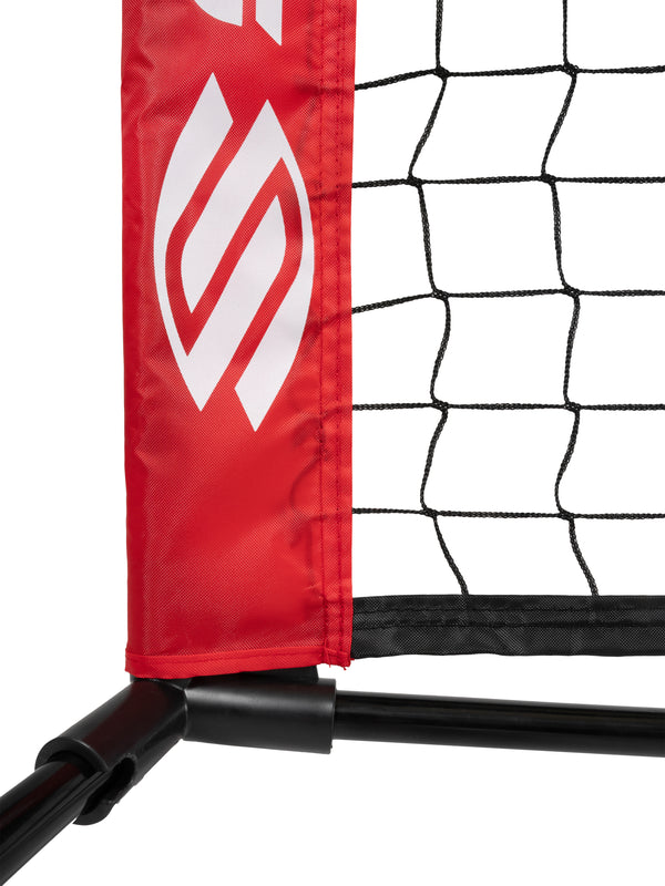 Selkirk Quickset Pickleball Net in red and black.