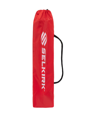 Selkirk Quickset Pickleball Net in red and black.