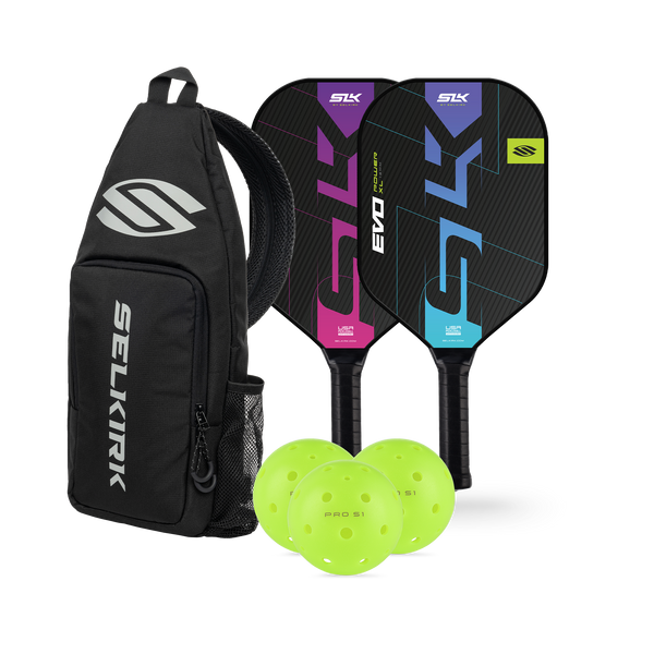 Selkirk beginner pickleball paddle power bundle - oasis/magenta.