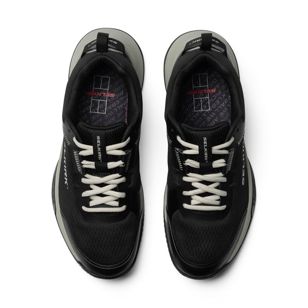 Selkirk Courtstrike men's pickleball shoes in black and white.