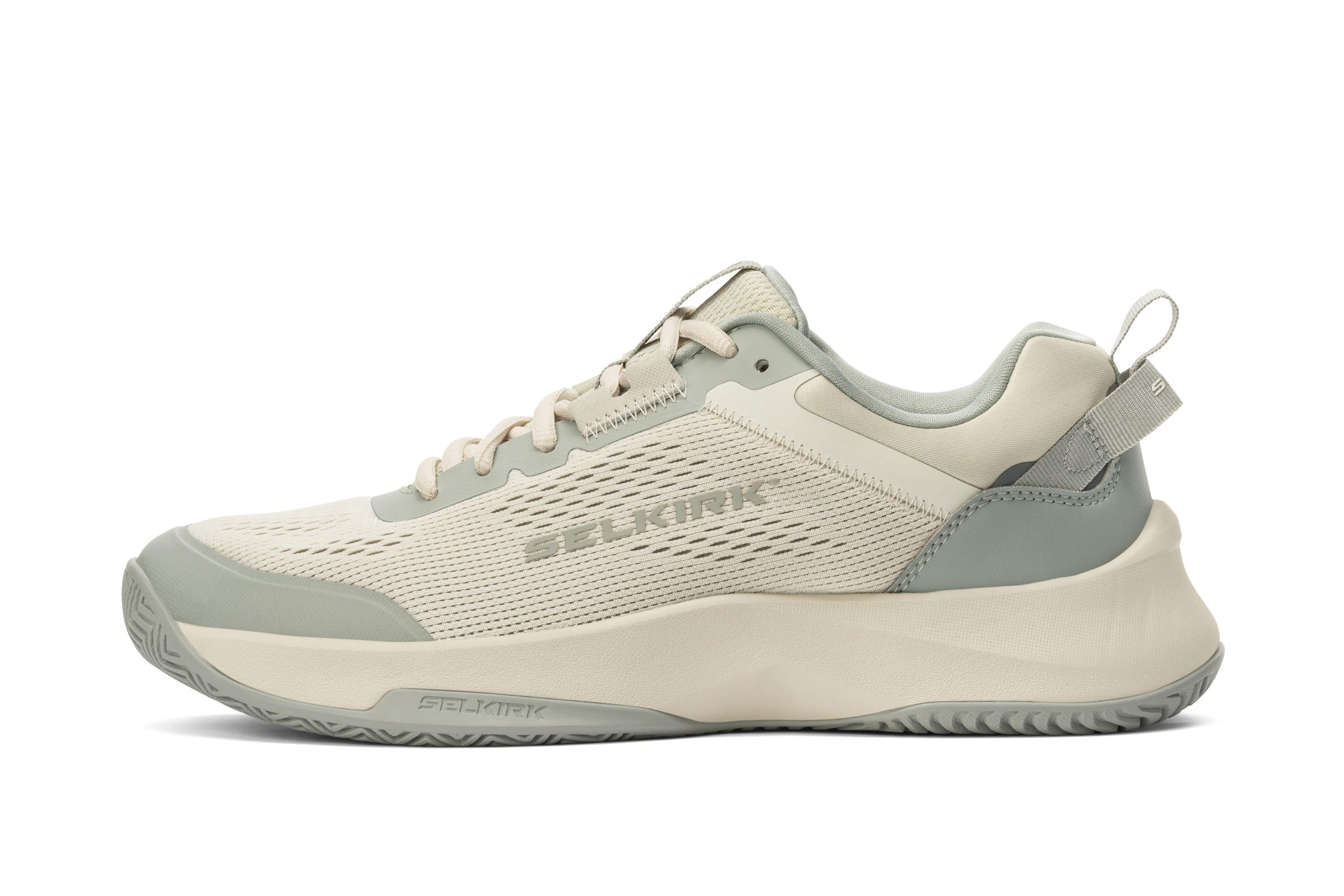 Men's CourtStrike Pickleball Shoes in white and pine color, designed for optimal performance on the court.