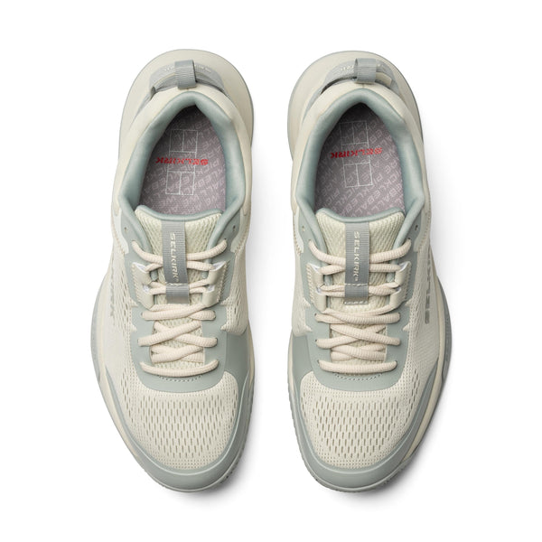 Selkirk Courtstrike men's pickleball shoes in white and grey.
