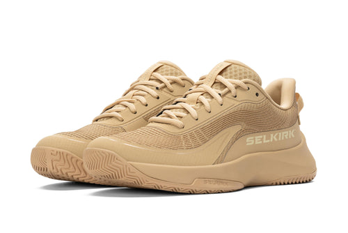 Men's CourtStrike Pro Pickleball Shoes in Sandstone, size 7.5, showcasing breathable mesh and supportive design.