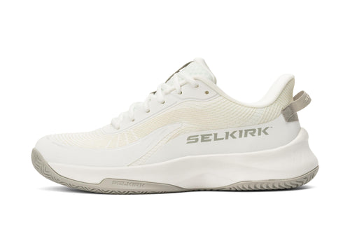 Men's CourtStrike Pro Pickleball Shoes in white with SELKIRK branding