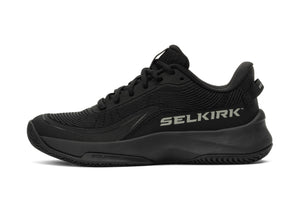 Women's CourtStrike Pro Pickleball Shoes in Blackout color, size 6, featuring breathable mesh and durable outsole.