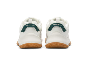Selkirk Courtstrike women's pickleball shoes in white, green, and gum color.