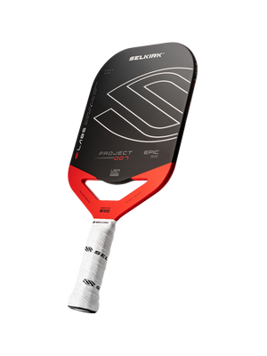SELKIRK LABS PROJECT 007 EPIC 10MM USA PICKLEBALL APPROVED — black face, red throat, white grip