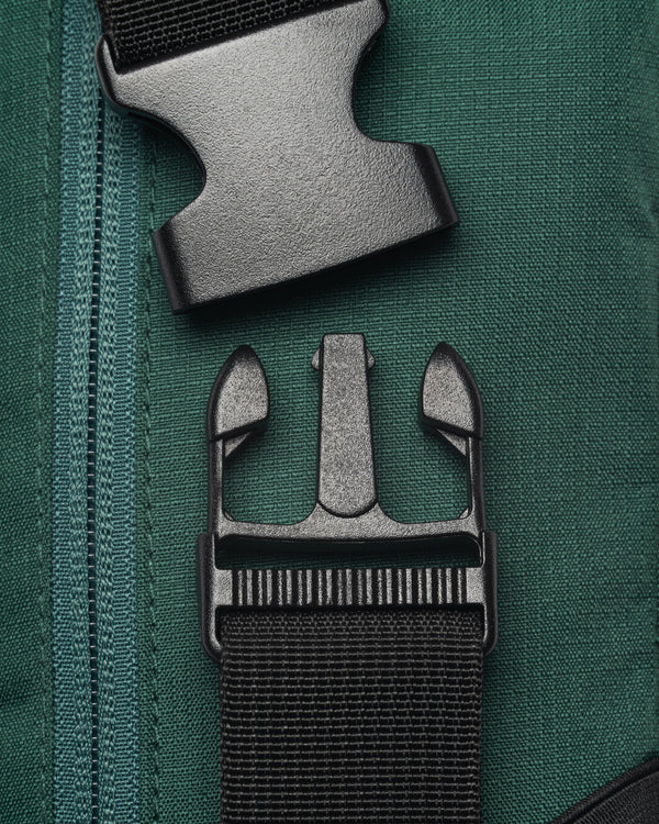 Close-up of the buckle on the Core Line Mini Pickleball Fanny Pack in Forest Green
