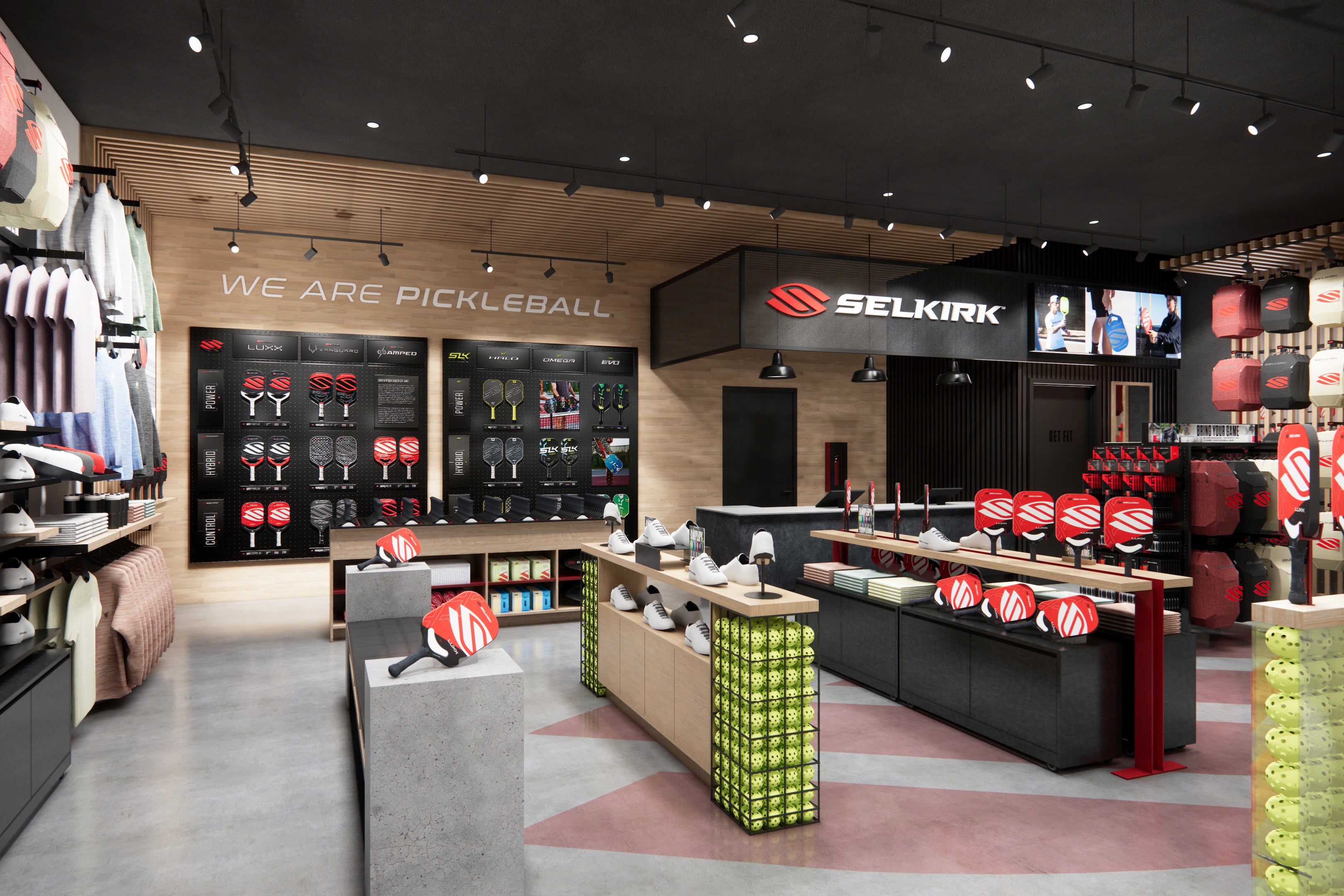 Selkirk Pickleball Pro Shop Boise, Idaho - store rendering.